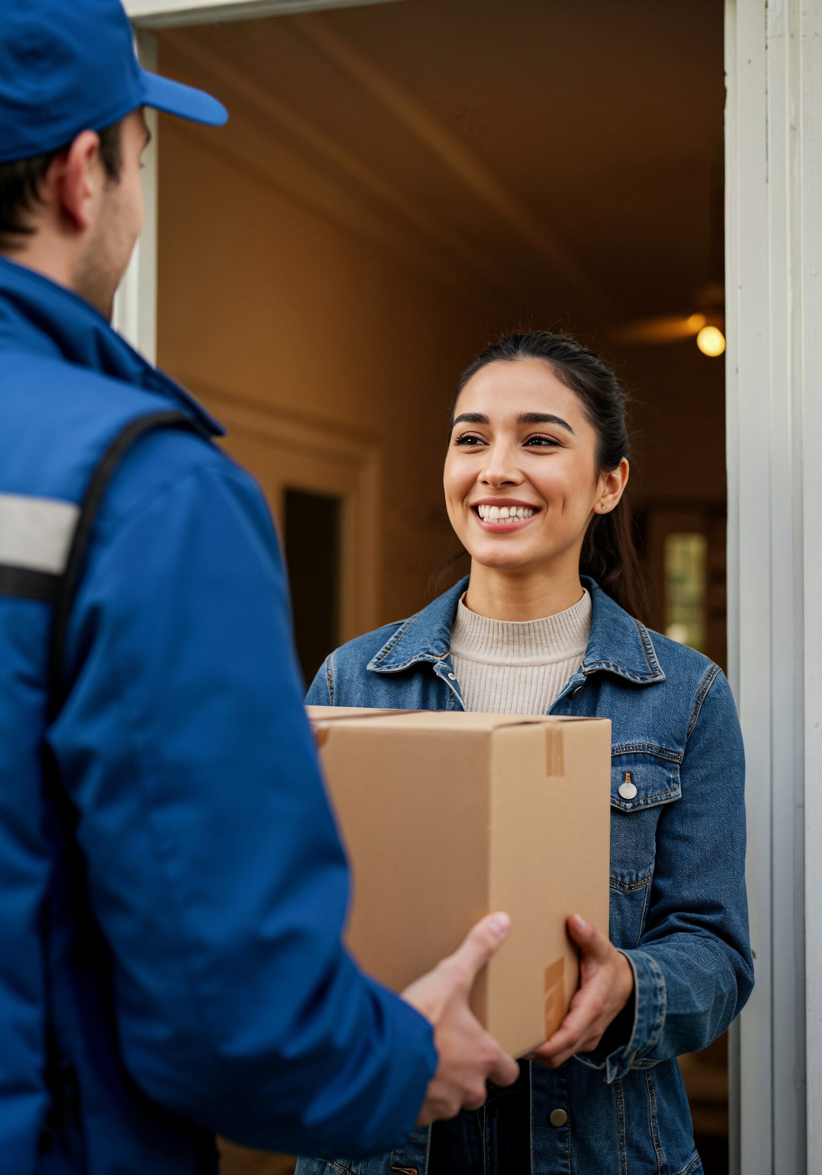 delivery-person-handing-package-smiling-woman-door
